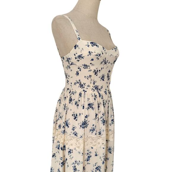 Reformation Dina Dress Orlaya Blue White Floral Size US 8 - Picture 5 of 11
